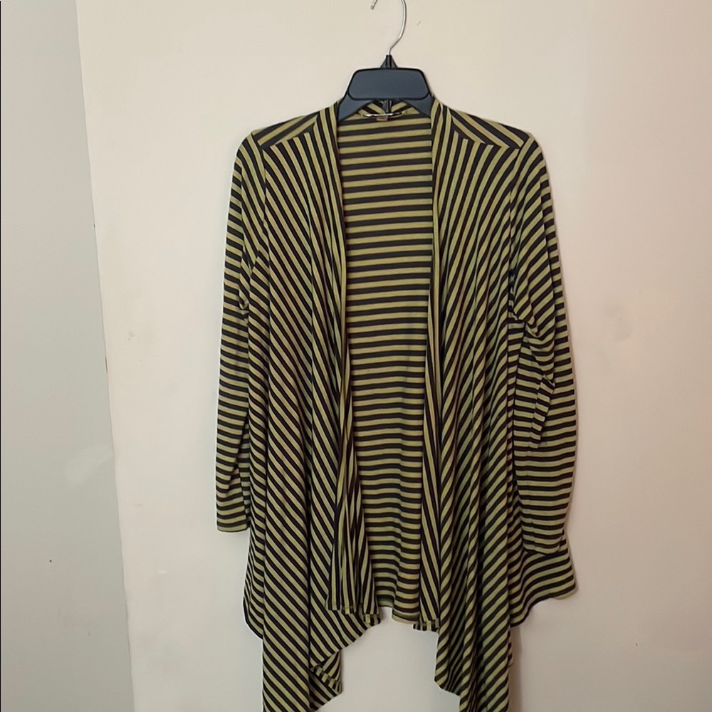 Haani Black and Olive Striped Cardigan